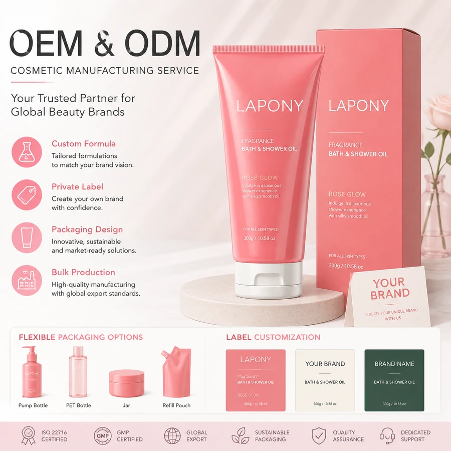 Private Label Rose Glow Fragrance Bath & Shower Oil image 6