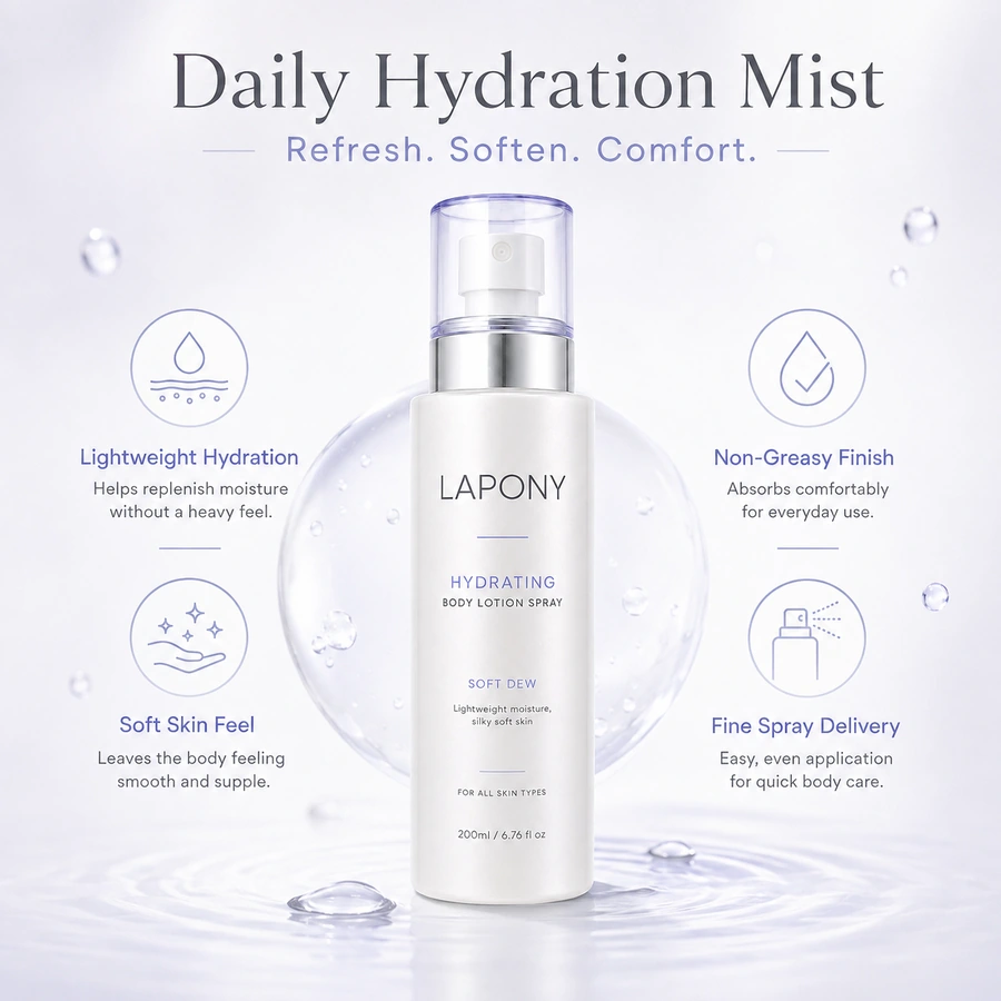 Private Label Soft Dew Hydrating Body Lotion Spray image 5