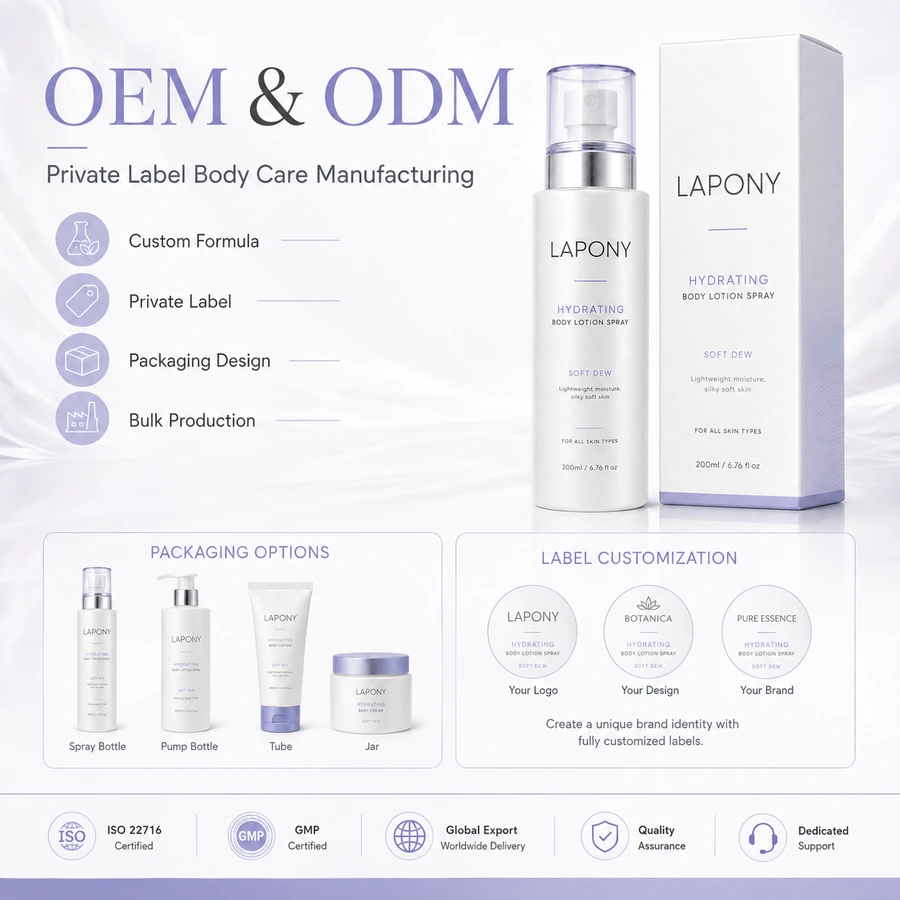 Private Label Soft Dew Hydrating Body Lotion Spray image 6