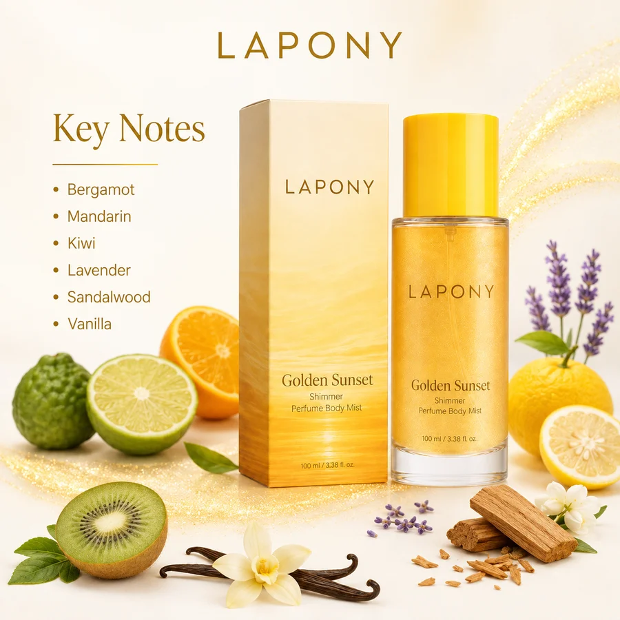 Private Label Golden Sunset Shimmer Perfume Body Mist image 2
