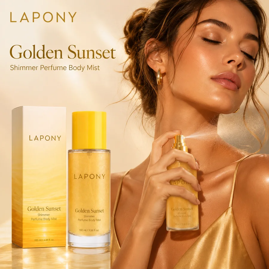Private Label Golden Sunset Shimmer Perfume Body Mist image 4