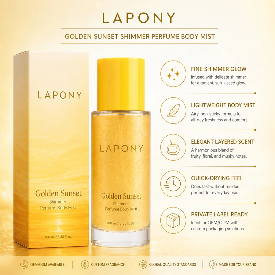 Private Label Golden Sunset Shimmer Perfume Body Mist image 5
