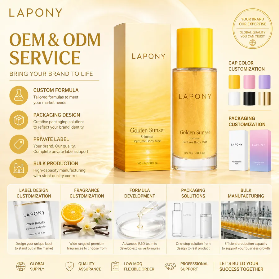 Private Label Golden Sunset Shimmer Perfume Body Mist image 6