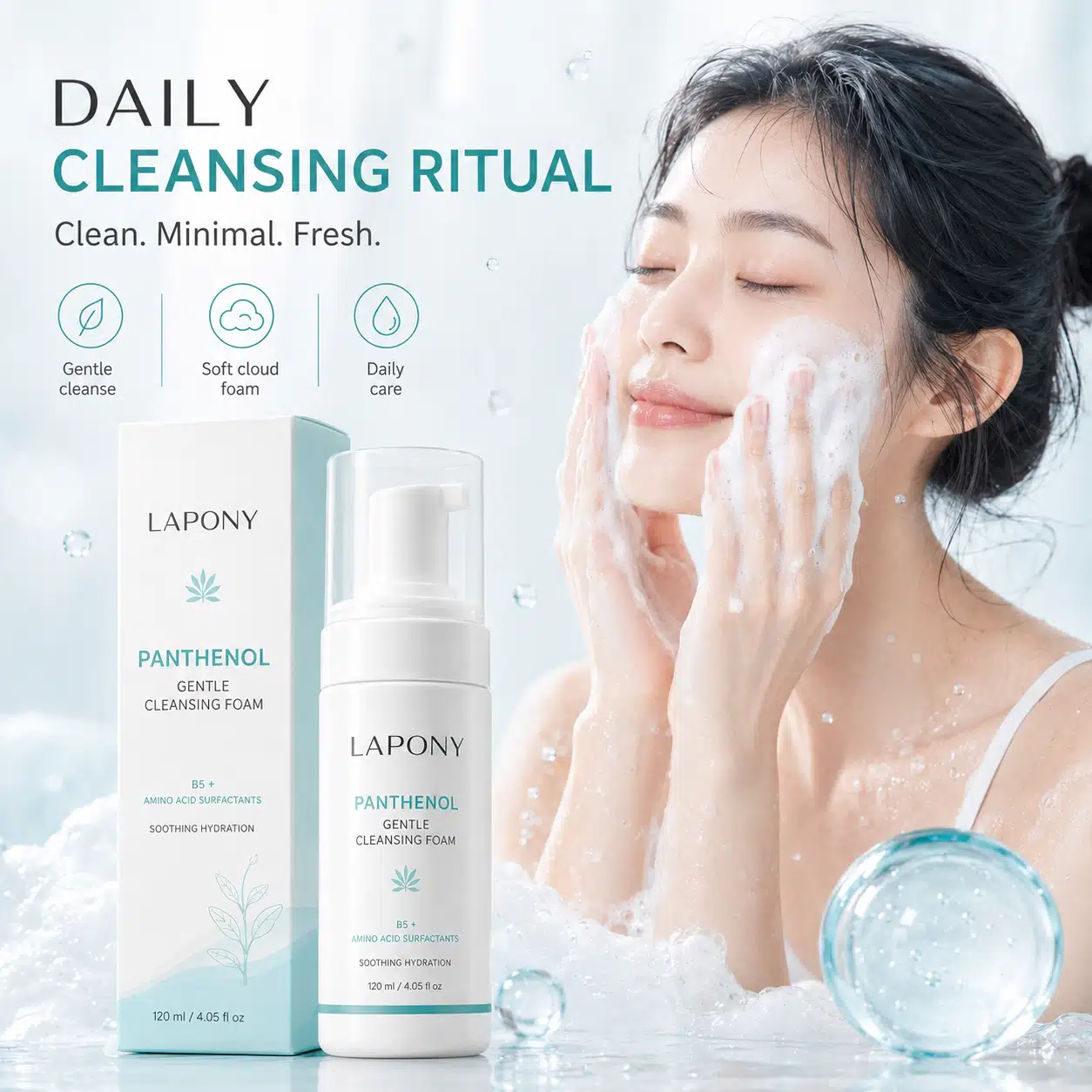 Private Label Panthenol Foaming Facial Cleanser image 3
