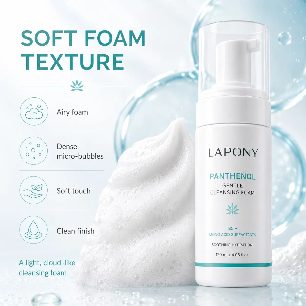 Private Label Panthenol Foaming Facial Cleanser image 4