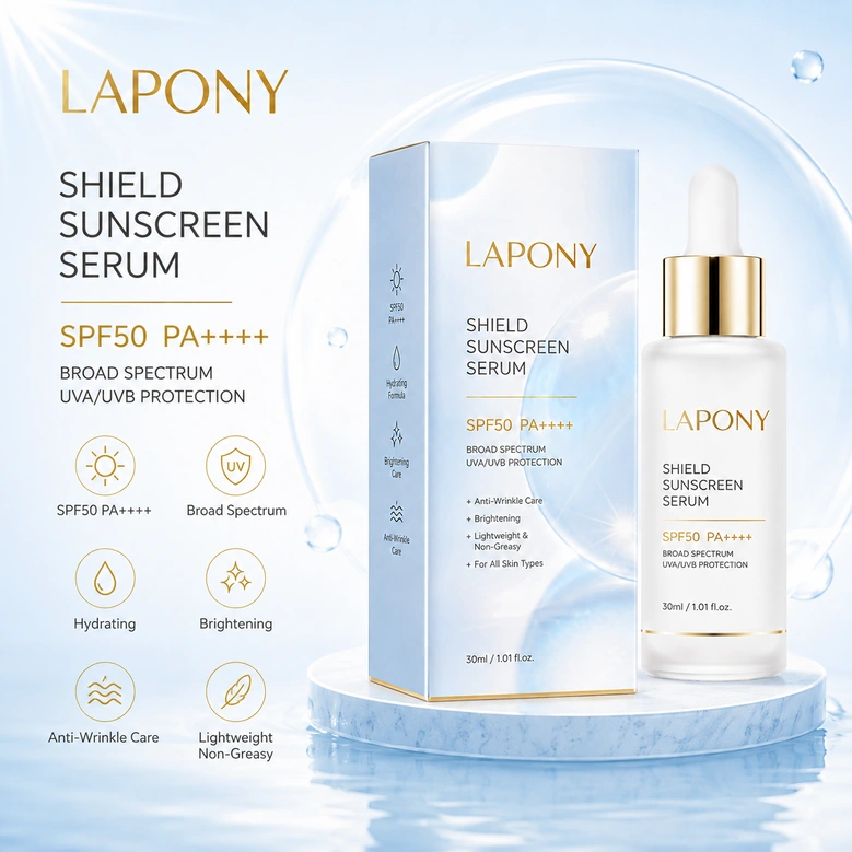 Private Label Brightening Shield Sunscreen Serum SPF50 PA++++ image 2