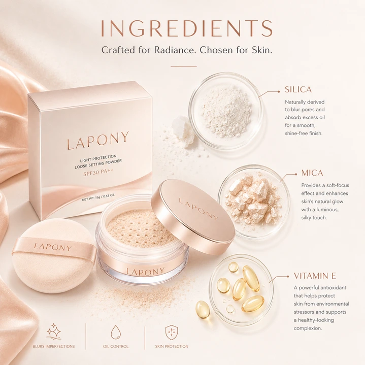 Private Label Light Protection Loose Setting Powder SPF30 PA++ image 2