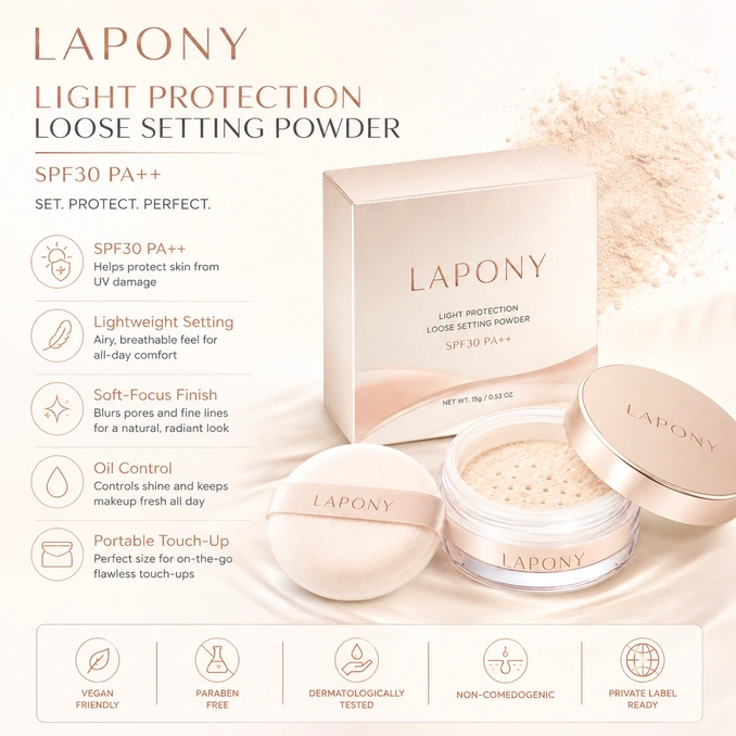 Private Label Light Protection Loose Setting Powder SPF30 PA++ image 5