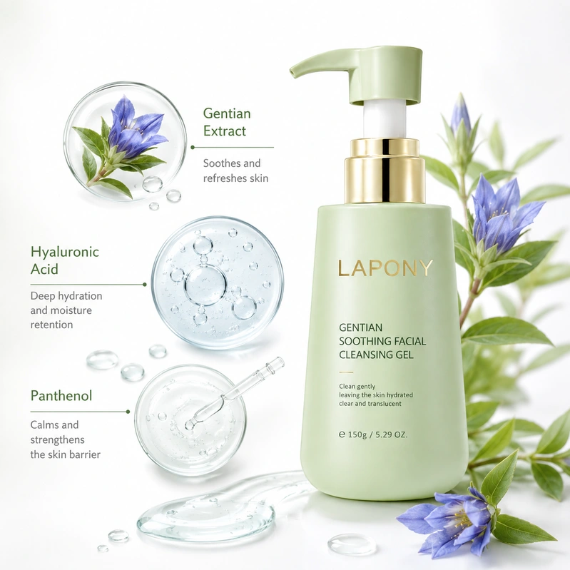 Private Label Gentian Soothing Facial Cleansing Gel image 2