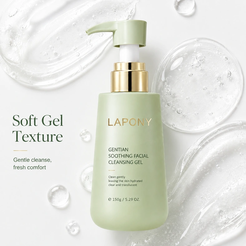 Private Label Gentian Soothing Facial Cleansing Gel image 3
