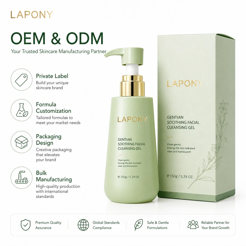 Private Label Gentian Soothing Facial Cleansing Gel image 6