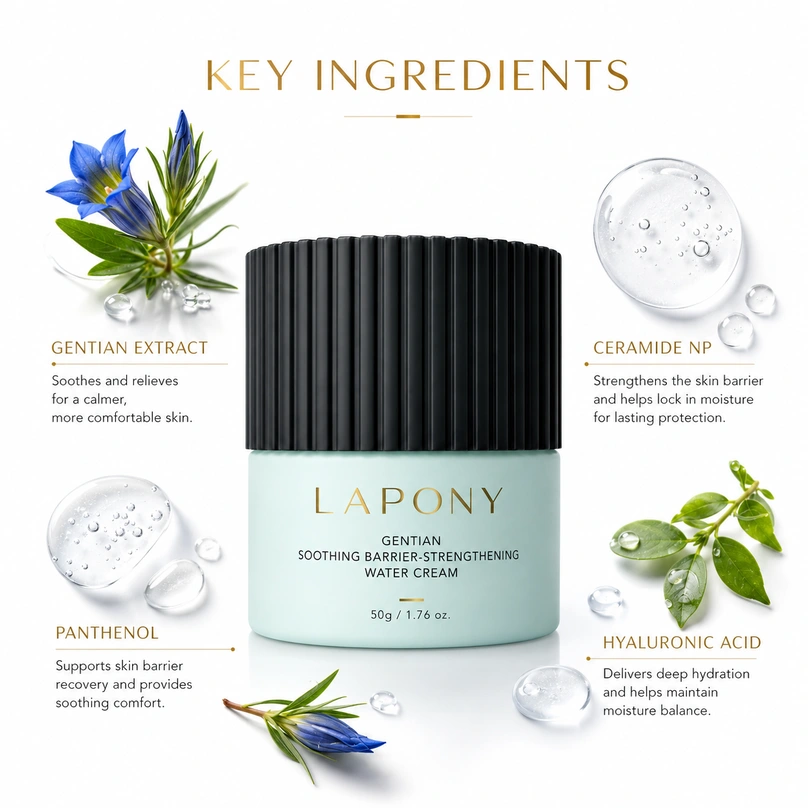 Private Label Gentian Soothing Barrier-Strengthening Water Cream image 2