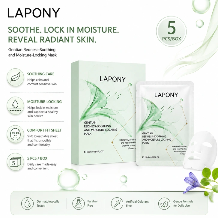 Private Label Gentian Soothing Barrier-Reinforcing & Moisture-Locking Mask image 5