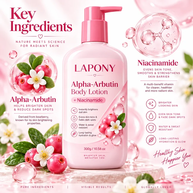 Private Label Alpha-Arbutin Brightening Body Lotion image 3