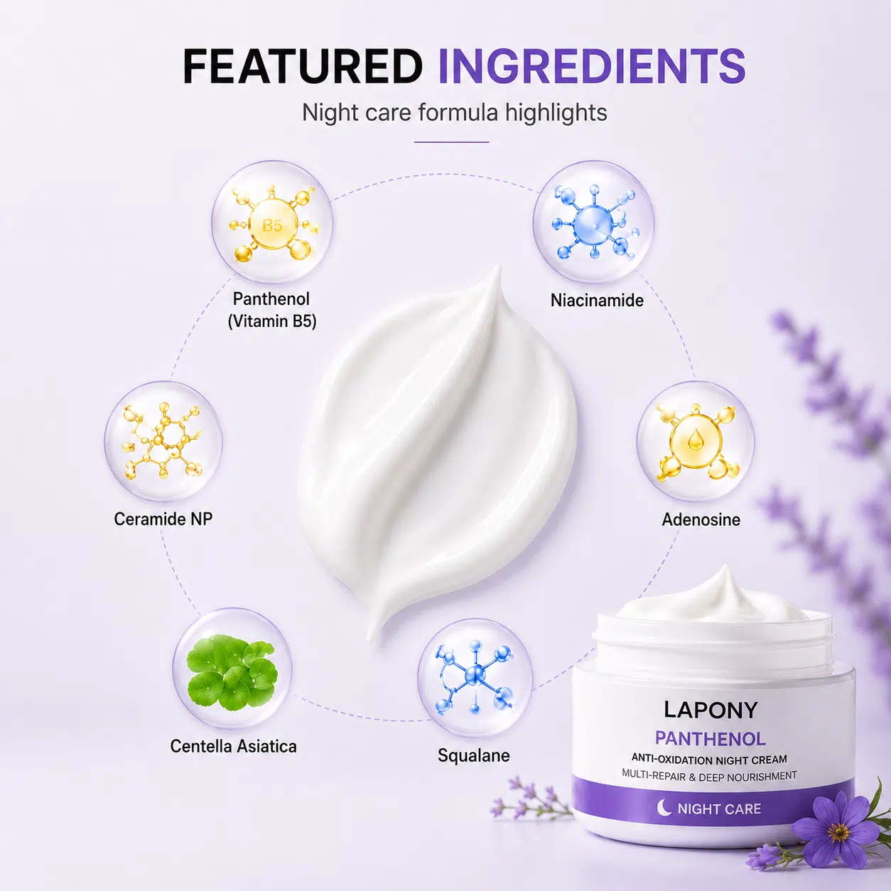 Private Label Panthenol Night Face Cream image 2