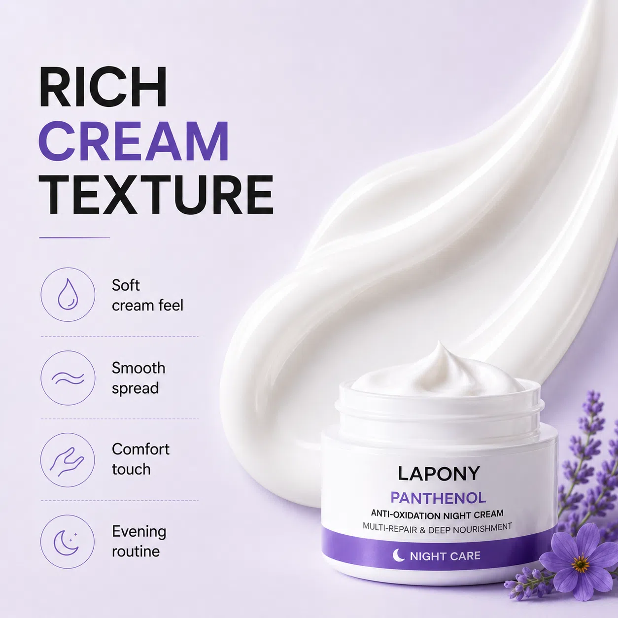 Private Label Panthenol Night Face Cream image 4