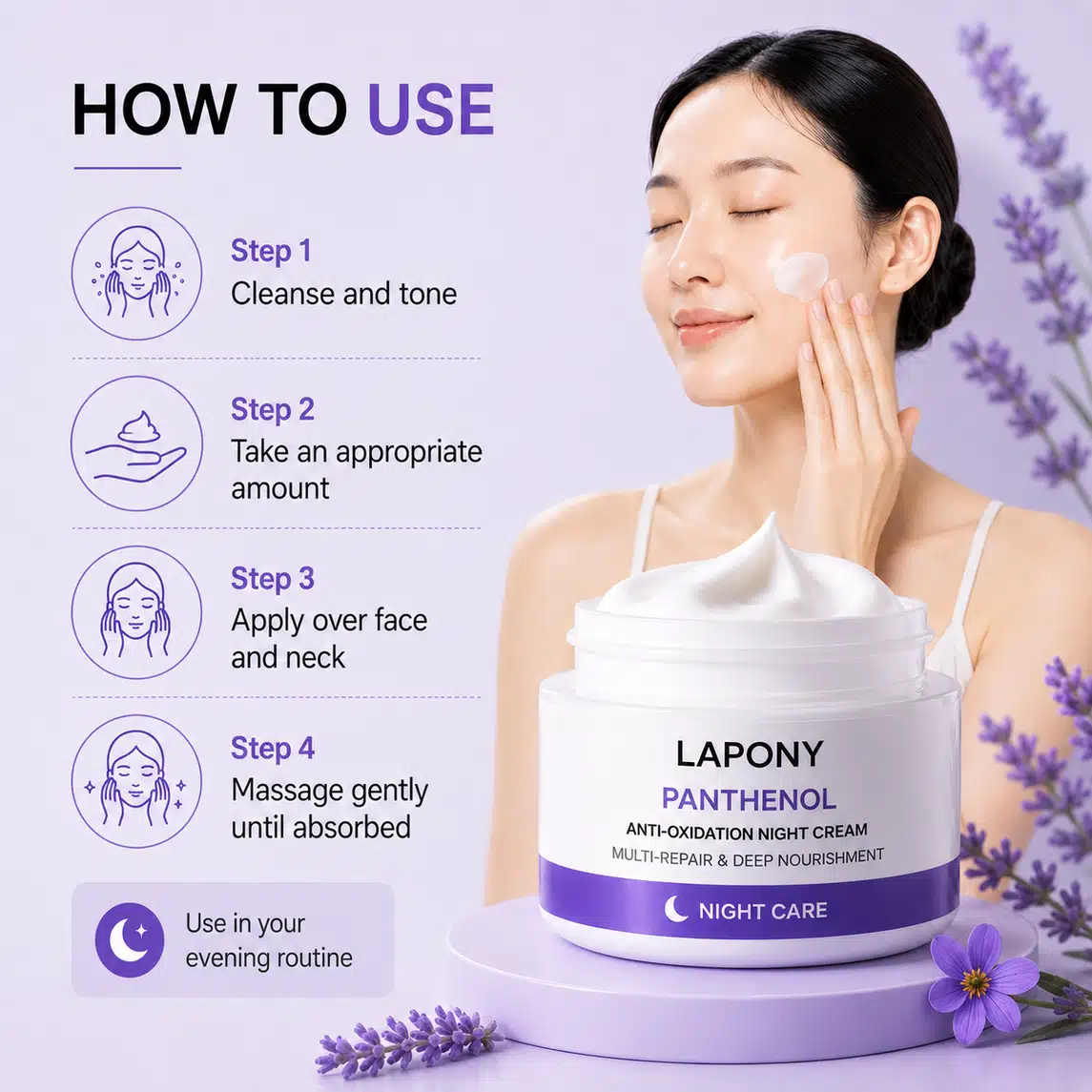 Private Label Panthenol Night Face Cream image 5