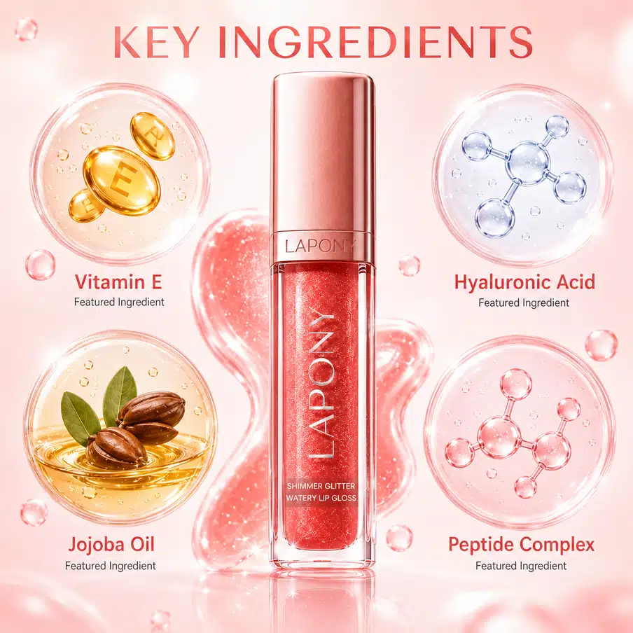 Private Label Shimmer Glitter Watery Lip Gloss image 2