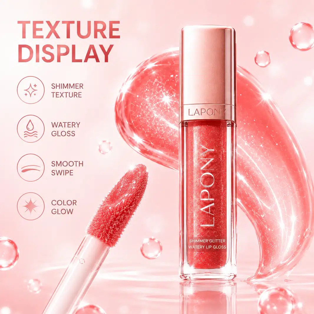 Private Label Shimmer Glitter Watery Lip Gloss image 3