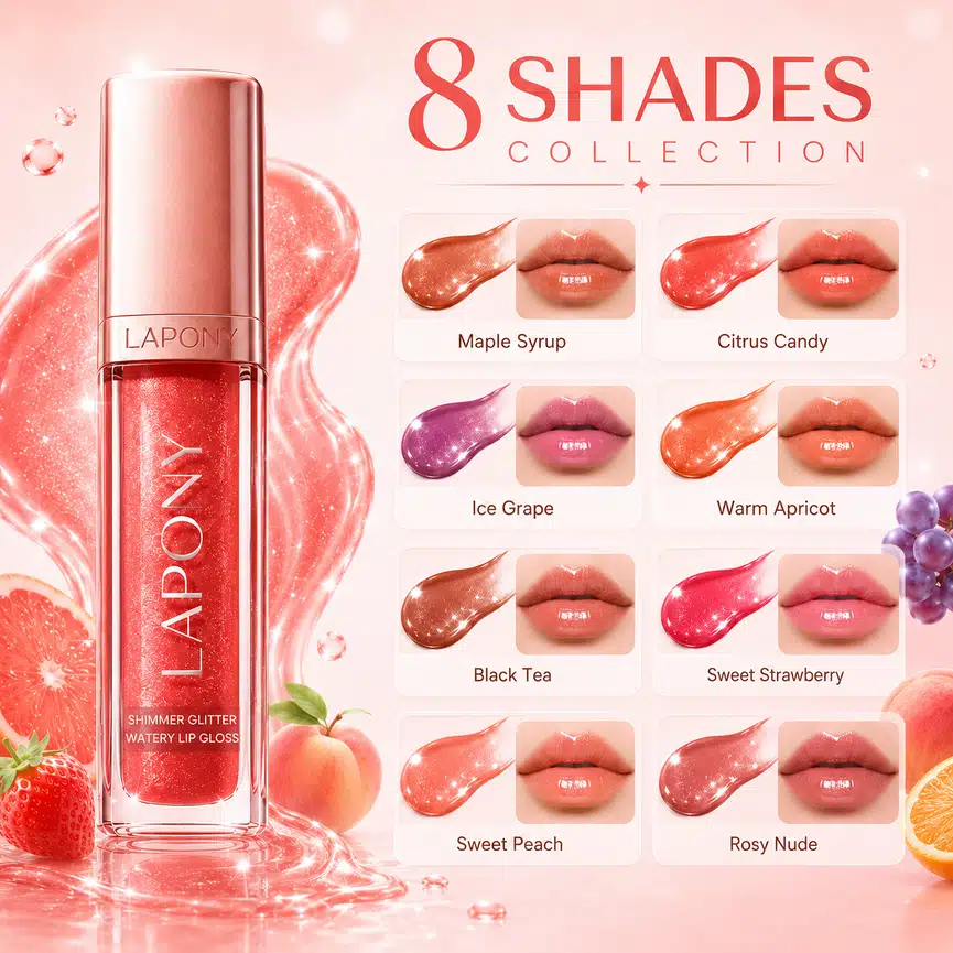 Private Label Shimmer Glitter Watery Lip Gloss image 5