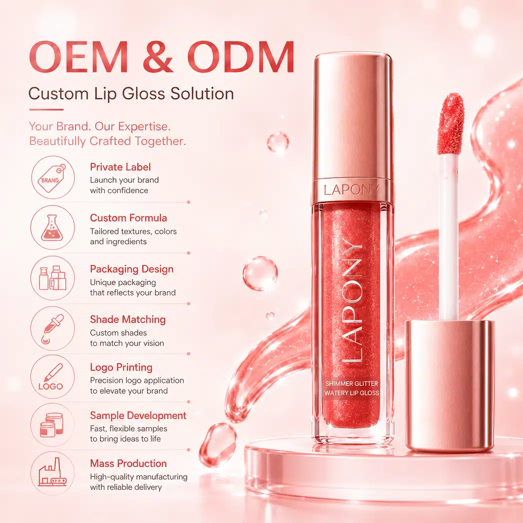 Private Label Shimmer Glitter Watery Lip Gloss image 6