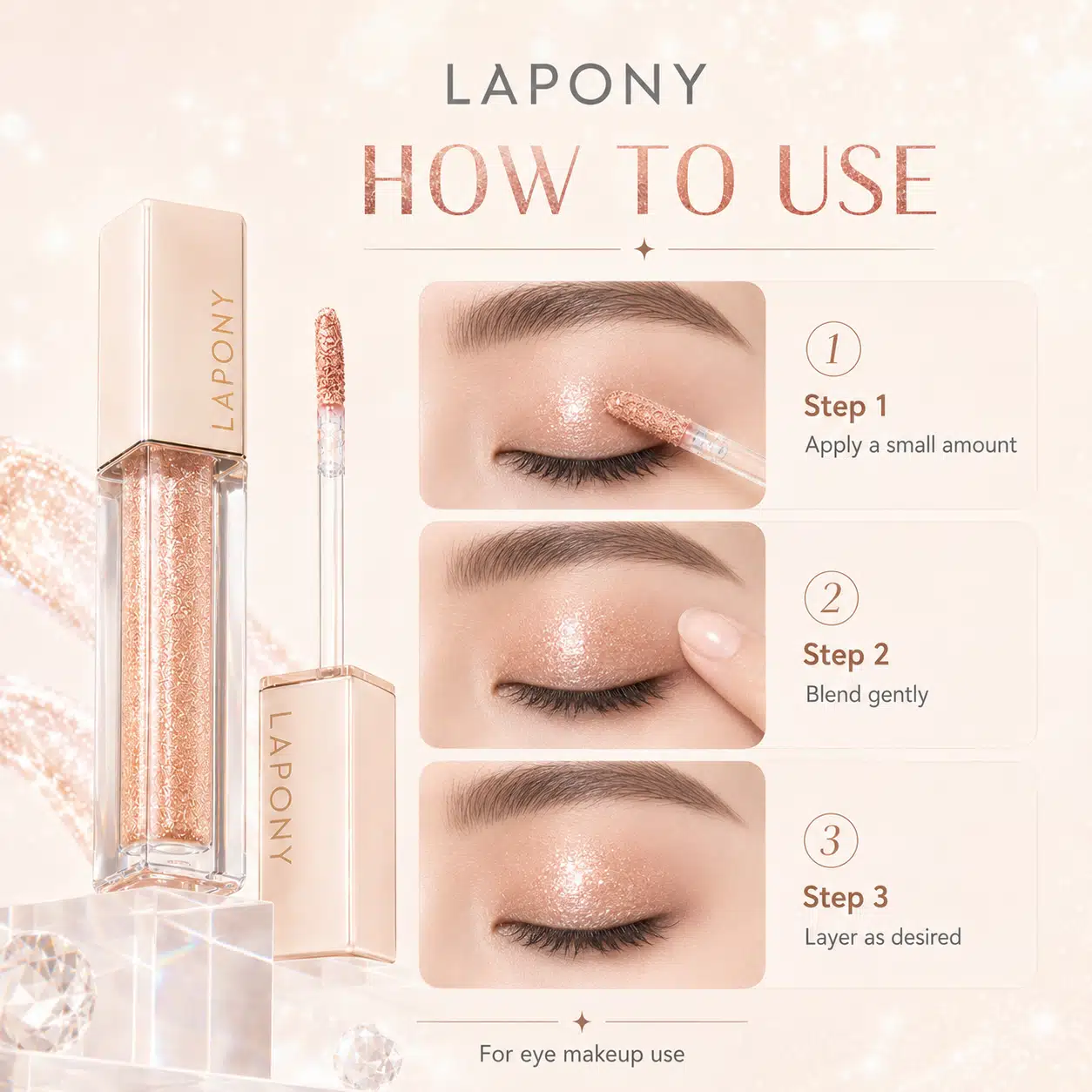 Private Label Fine Diamond Glitter Liquid Eyeshadow image 4