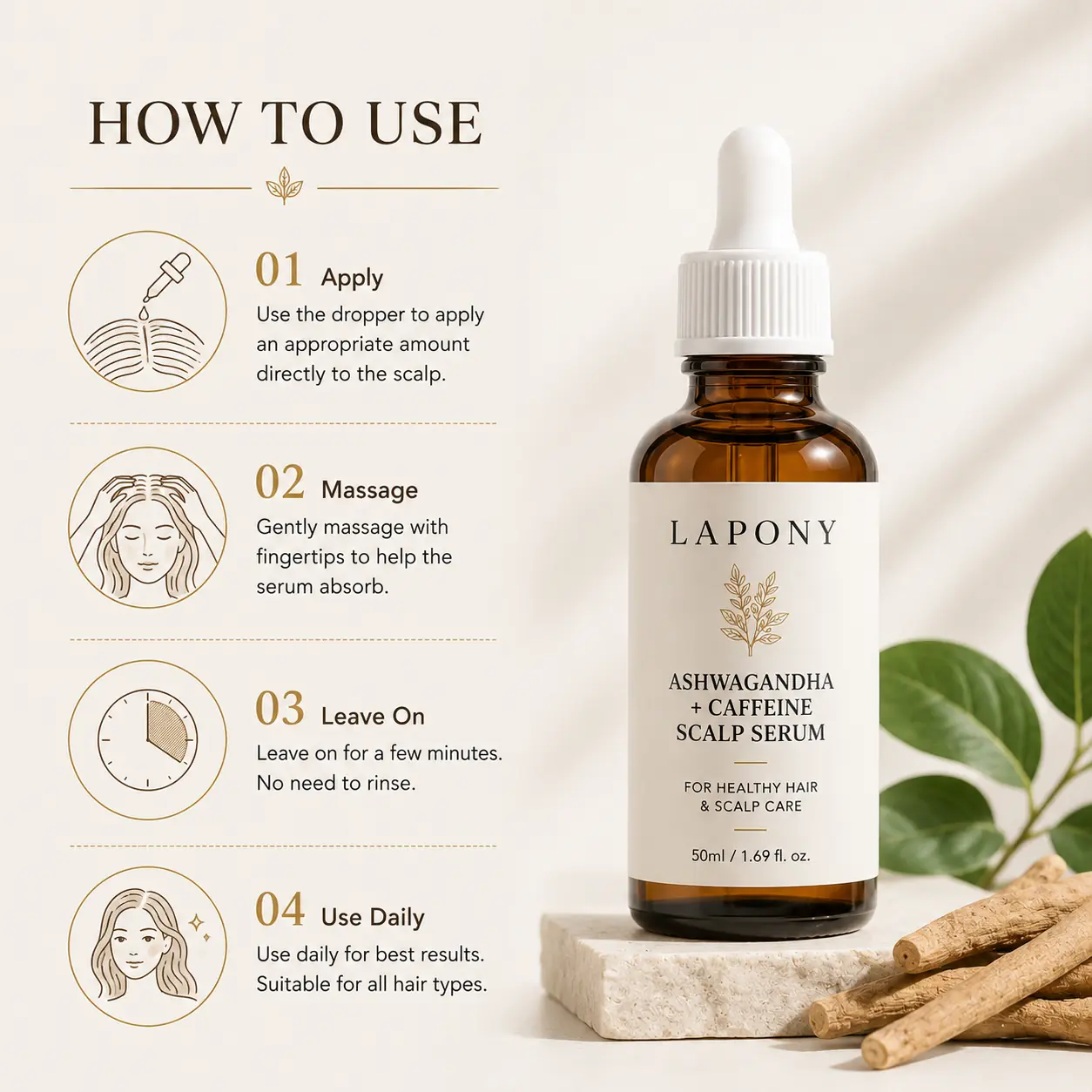 Private Label Ashwagandha Caffeine Scalp Serum image 3
