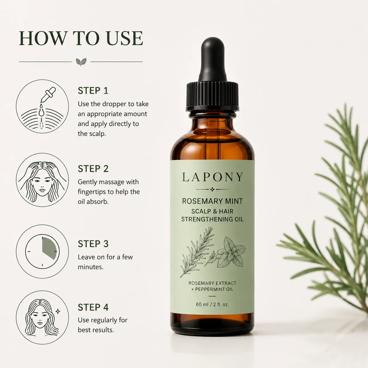 Private Label Rosemary Mint Scalp & Hair Oil image 2