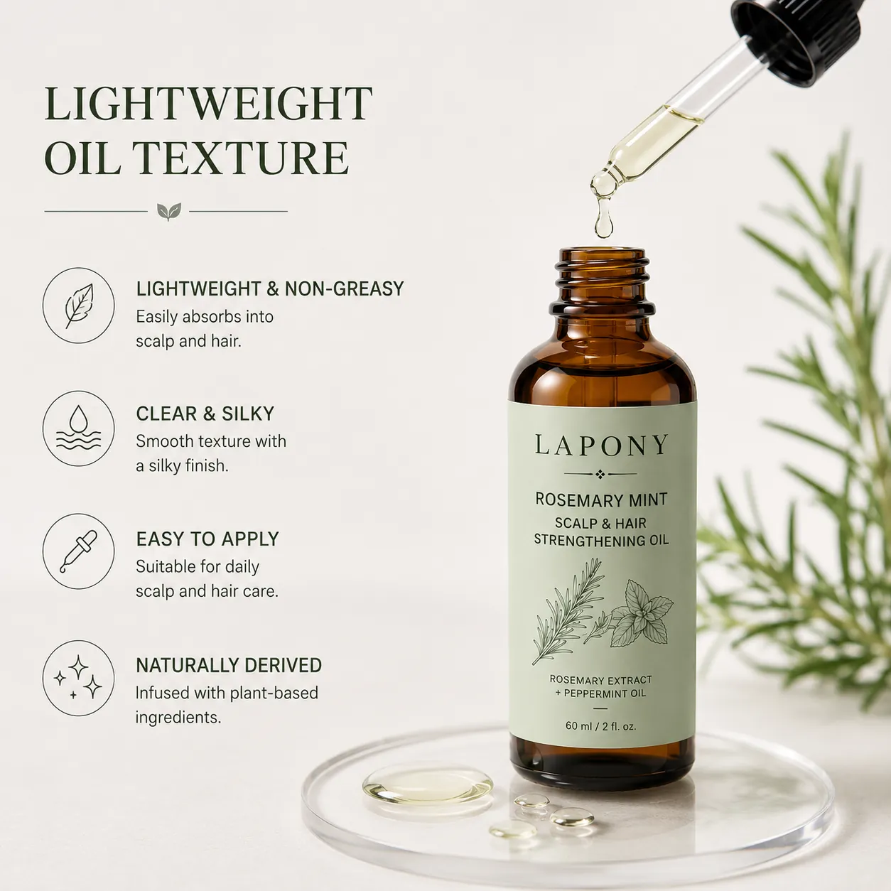 Private Label Rosemary Mint Scalp & Hair Oil image 3