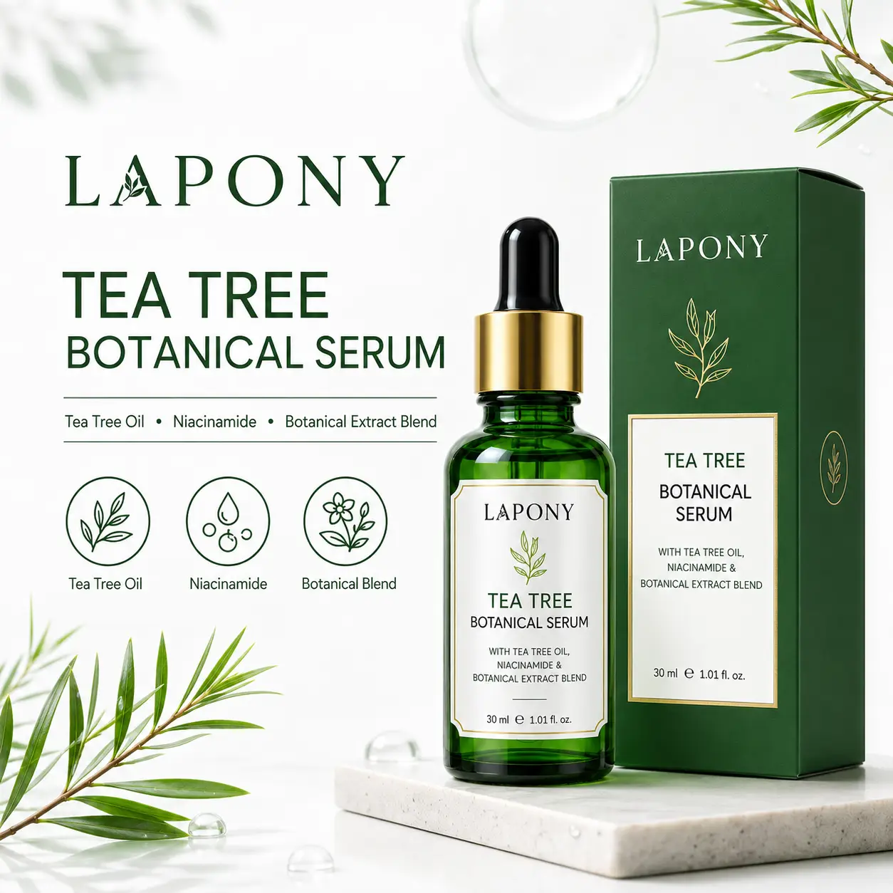 Private Label Tea Tree Botanical Face Serum image 2