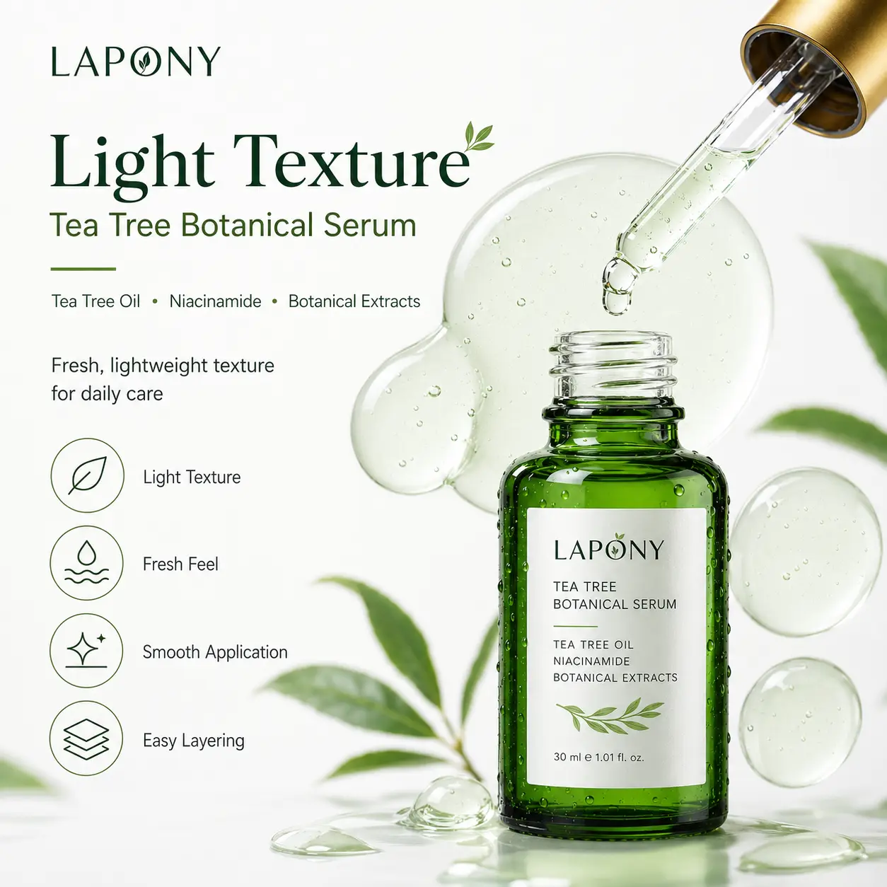 Private Label Tea Tree Botanical Face Serum image 6
