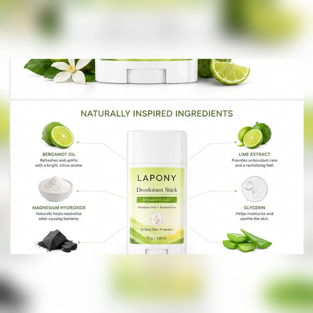 Private Label Bergamot & Lime Deodorant Stick image 4
