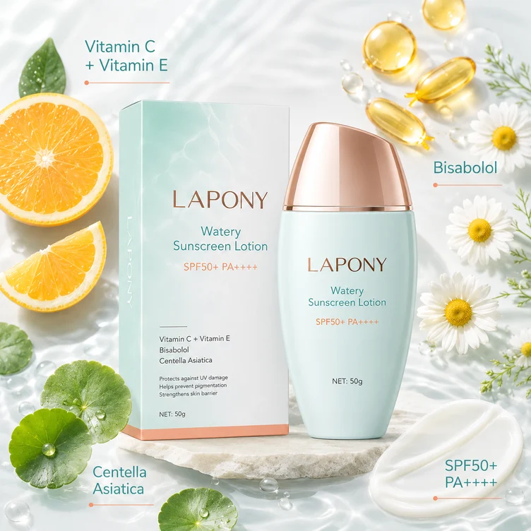 Private Label Vitamin Watery Sunscreen Lotion SPF50+ image 3