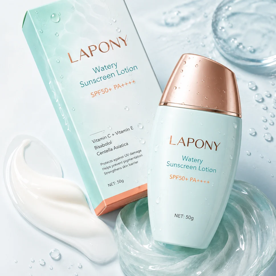 Private Label Vitamin Watery Sunscreen Lotion SPF50+ image 5