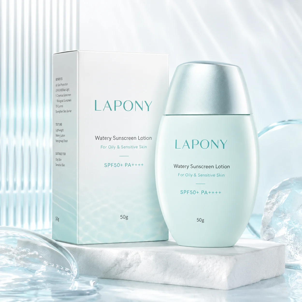 Private Label Lightweight Watery Sunscreen Lotion SPF50+ image 2
