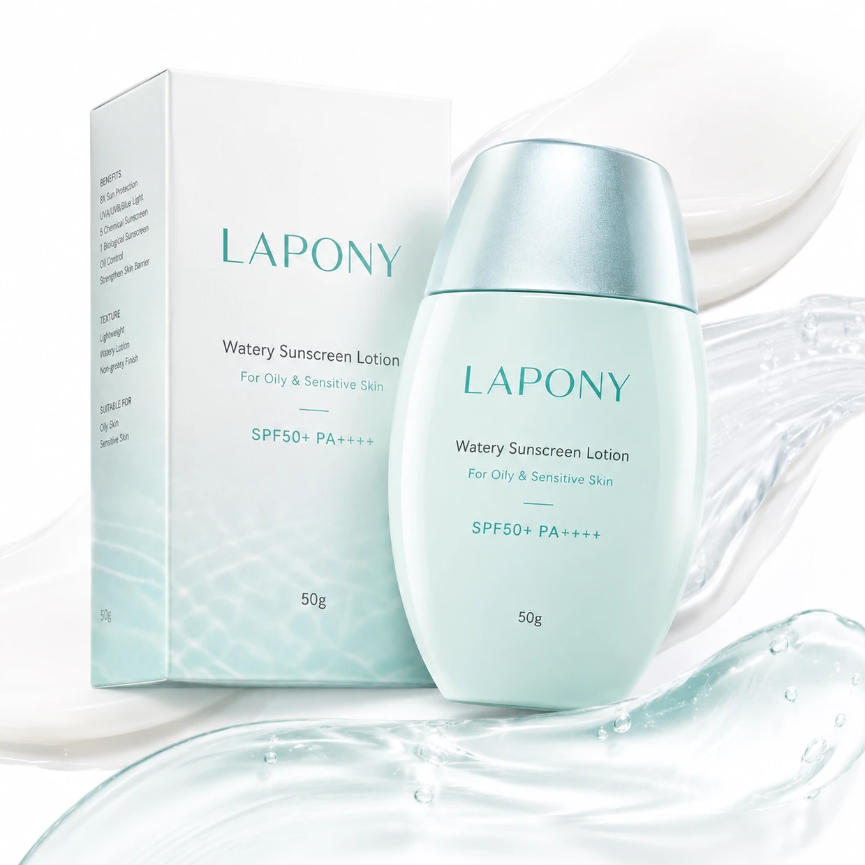 Private Label Lightweight Watery Sunscreen Lotion SPF50+ image 4