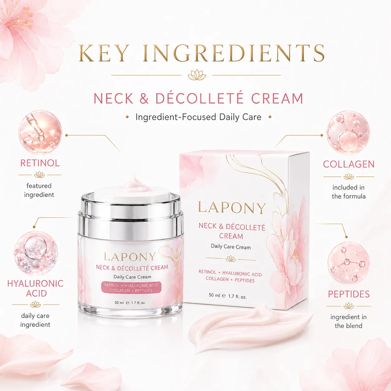 Private Label Retinol Collagen Neck & Décolleté Cream image 2