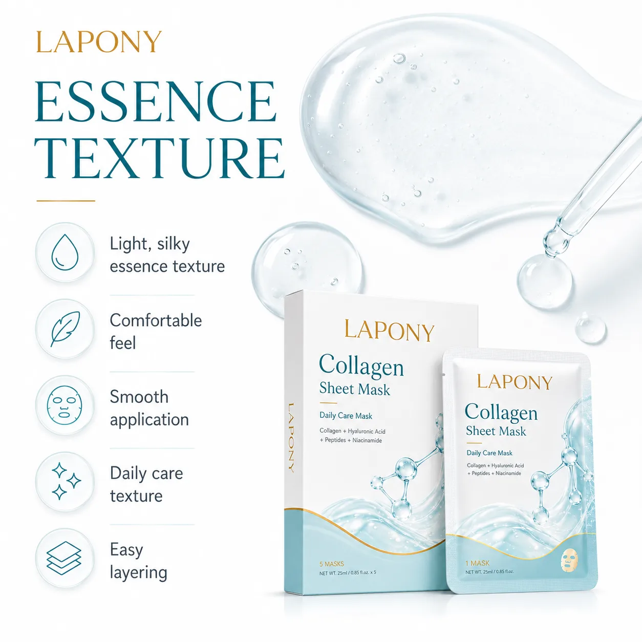 Private Label Collagen Hydrating Sheet Mask image 3