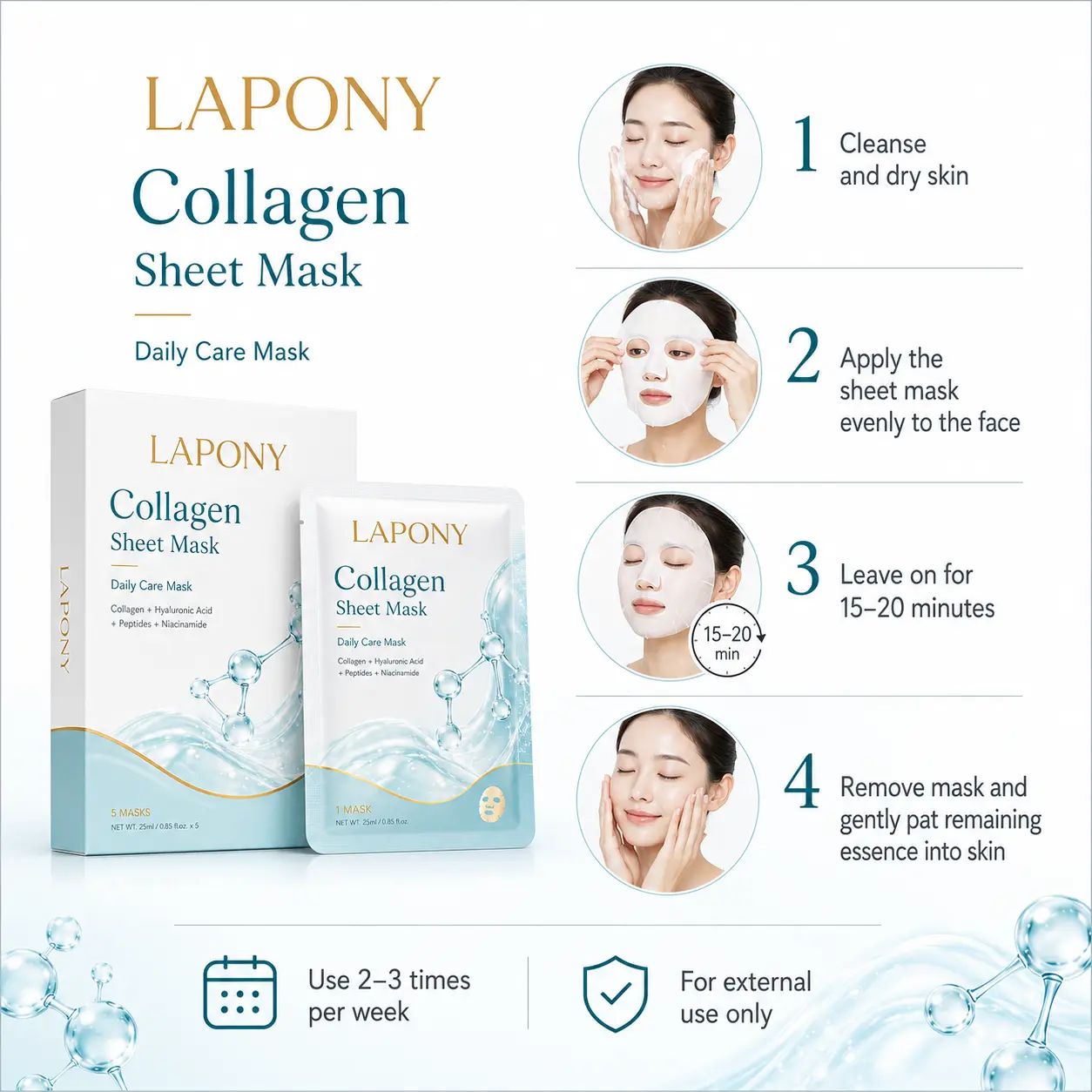 Private Label Collagen Hydrating Sheet Mask image 4