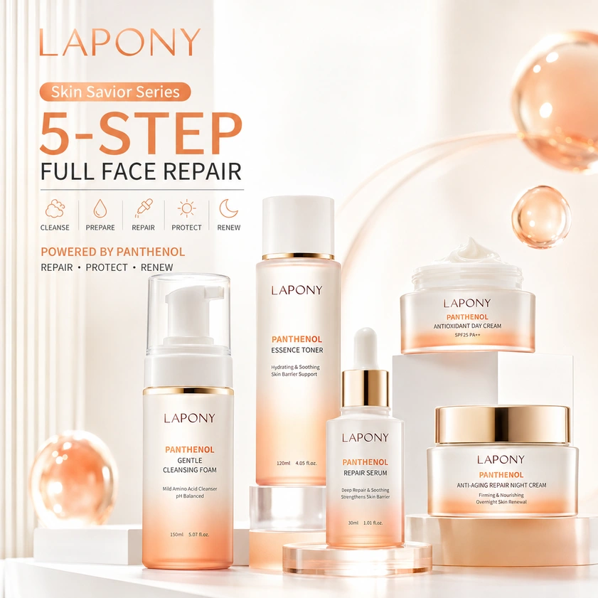 Private Label Panthenol 5-Step Skin Care Set image 3