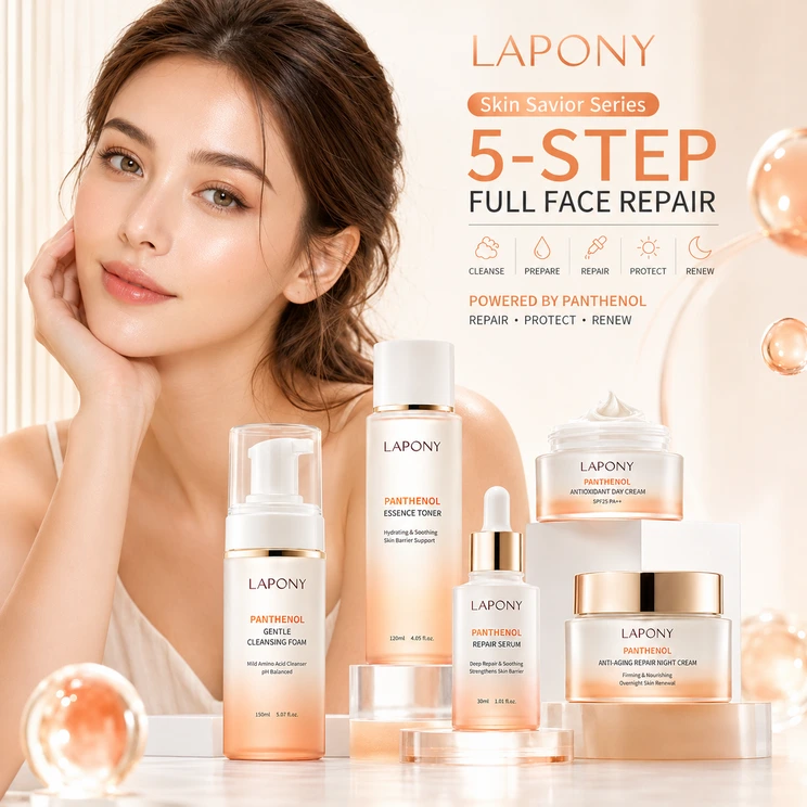 Private Label Panthenol 5-Step Skin Care Set